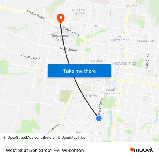 West St at Beh Street to Wilsonton map