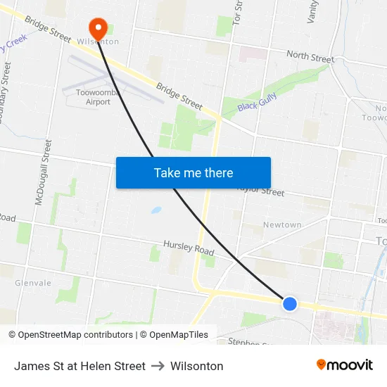 James St at Helen Street to Wilsonton map