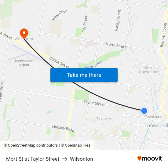 Mort St at Taylor Street to Wilsonton map