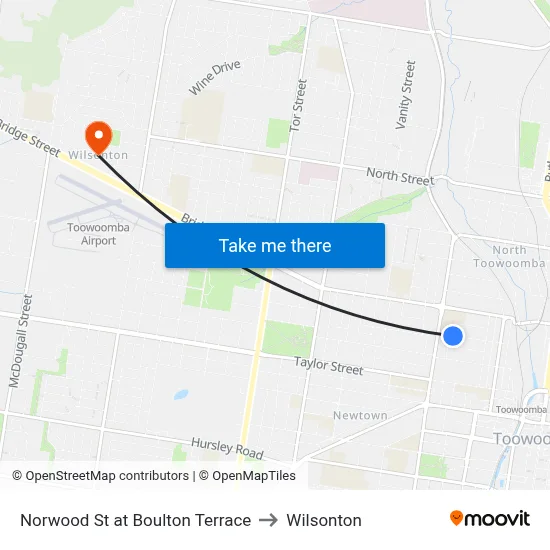 Norwood St at Boulton Terrace to Wilsonton map