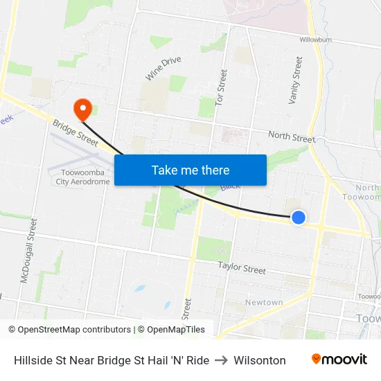 Hillside St Near Bridge St Hail 'N' Ride to Wilsonton map