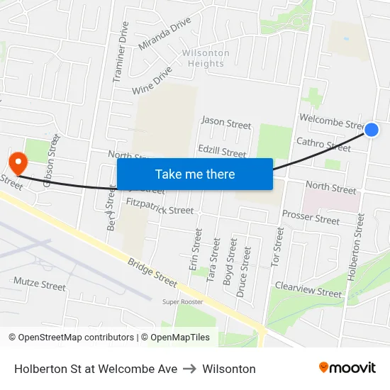 Holberton St at Welcombe Ave to Wilsonton map