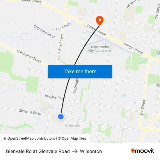 Glenvale Rd at Glenvale Road to Wilsonton map