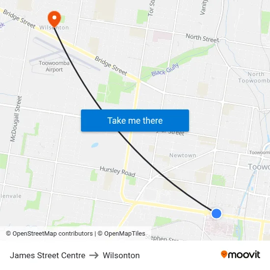 James Street Centre to Wilsonton map