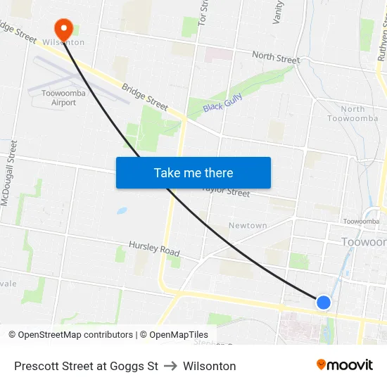 Prescott Street at Goggs St to Wilsonton map