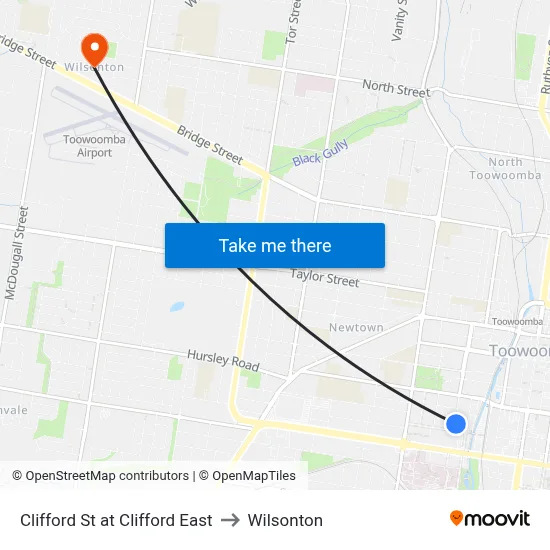 Clifford St at Clifford East to Wilsonton map