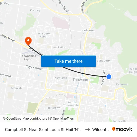 Campbell St Near Saint Louis St Hail 'N' Ride to Wilsonton map