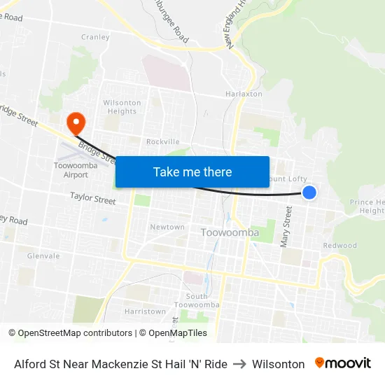 Alford St Near Mackenzie St Hail 'N' Ride to Wilsonton map