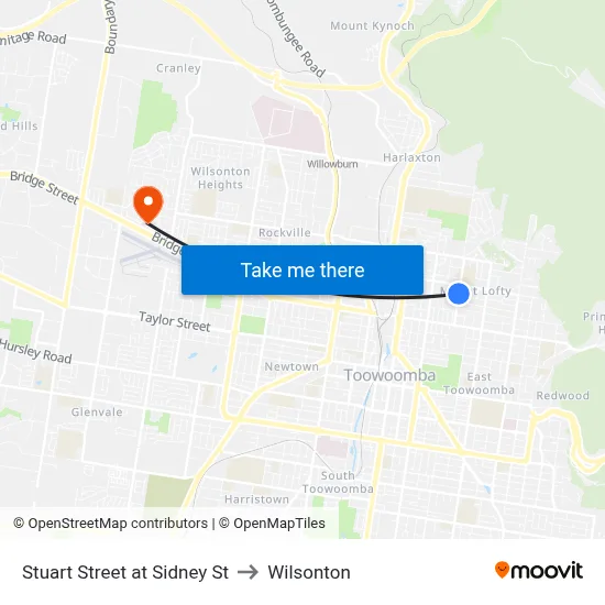 Stuart Street at Sidney St to Wilsonton map