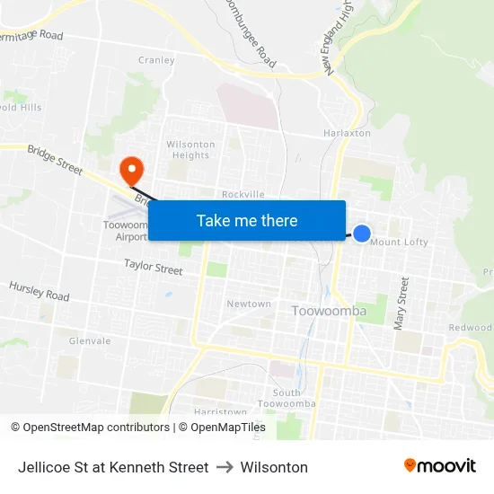 Jellicoe St at Kenneth Street to Wilsonton map