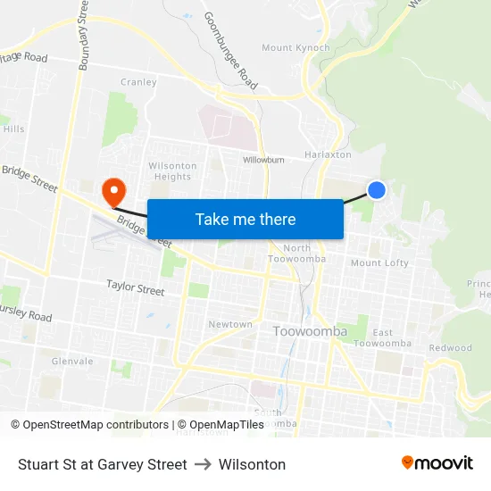 Stuart St at Garvey Street to Wilsonton map