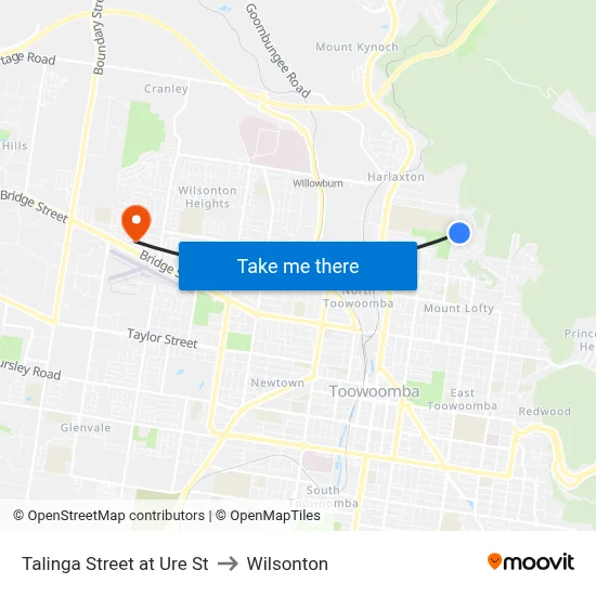 Talinga Street at Ure St to Wilsonton map