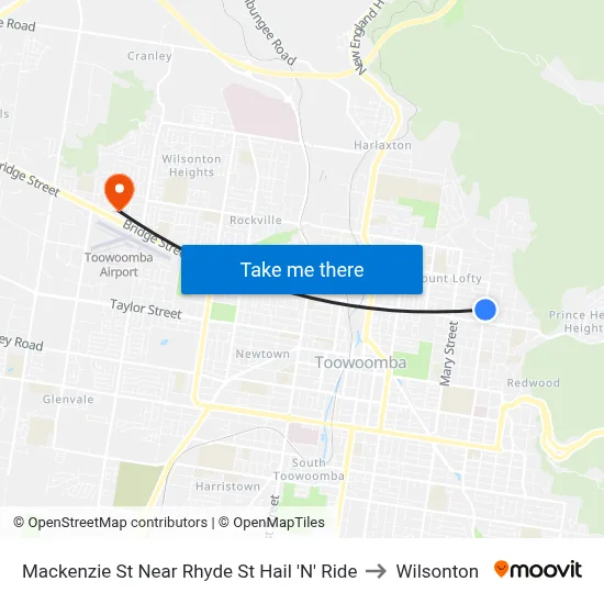 Mackenzie St Near Rhyde St Hail 'N' Ride to Wilsonton map