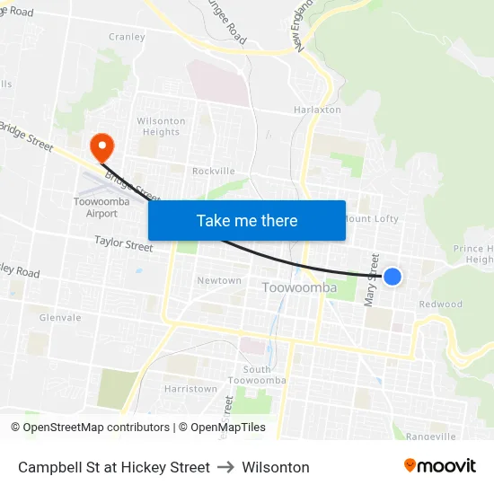 Campbell St at Hickey Street to Wilsonton map