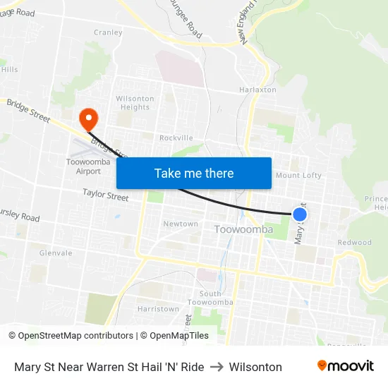 Mary St Near Warren St Hail 'N' Ride to Wilsonton map