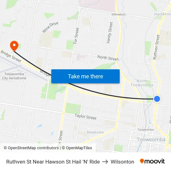 Ruthven St Near Hawson St Hail 'N' Ride to Wilsonton map