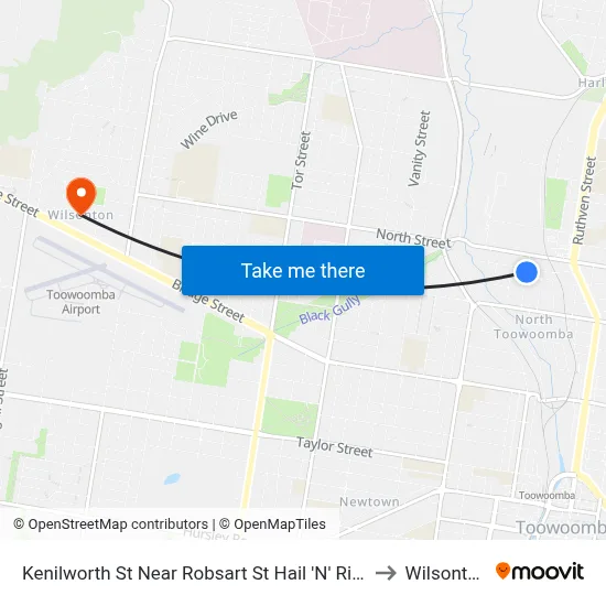 Kenilworth St Near Robsart St Hail 'N' Ride to Wilsonton map