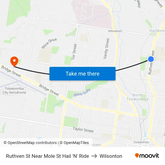 Ruthven St Near Mole St Hail 'N' Ride to Wilsonton map