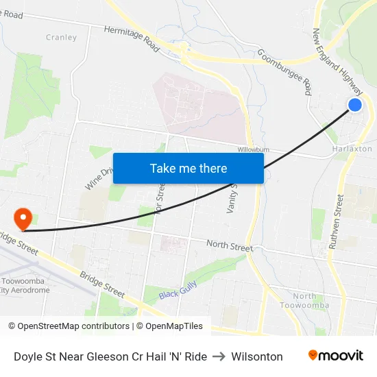 Doyle St Near Gleeson Cr Hail 'N' Ride to Wilsonton map