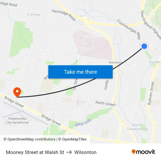 Mooney Street at Walsh St to Wilsonton map