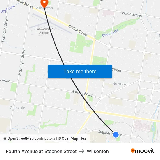 Fourth Avenue at Stephen Street to Wilsonton map