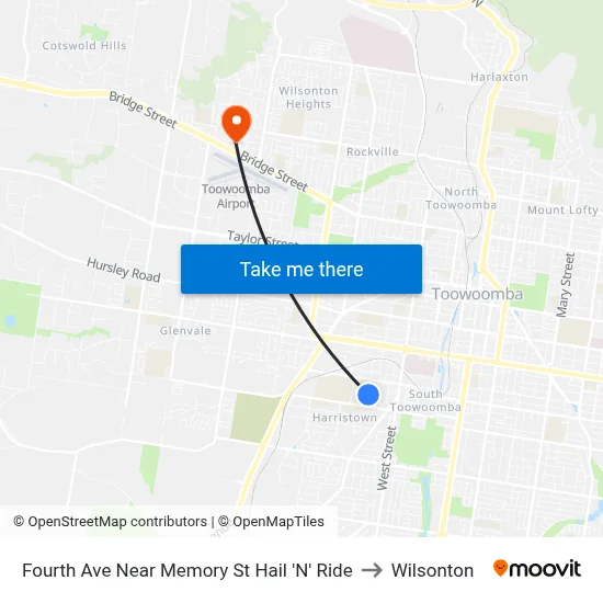 Fourth Ave Near Memory St Hail 'N' Ride to Wilsonton map