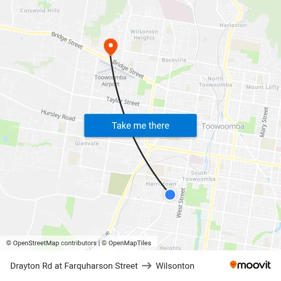 Drayton Rd at Farquharson Street to Wilsonton map