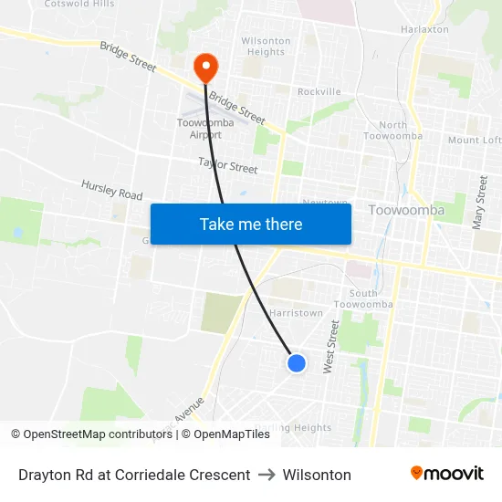 Drayton Rd at Corriedale Crescent to Wilsonton map