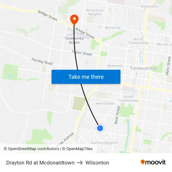 Drayton Rd at Mcdonaldtown to Wilsonton map