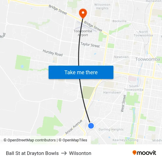Ball St at Drayton Bowls to Wilsonton map