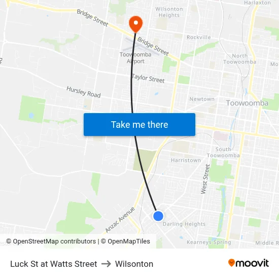 Luck St at Watts Street to Wilsonton map