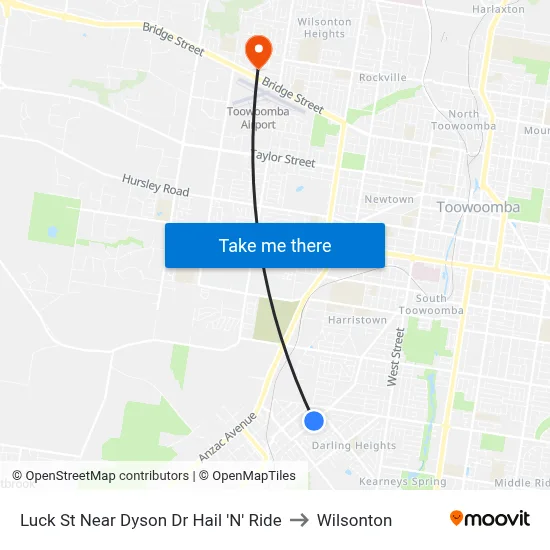 Luck St Near Dyson Dr Hail 'N' Ride to Wilsonton map