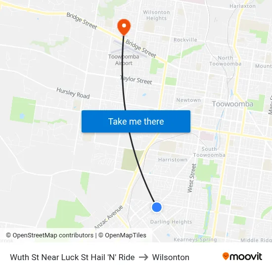 Wuth St Near Luck St Hail 'N' Ride to Wilsonton map