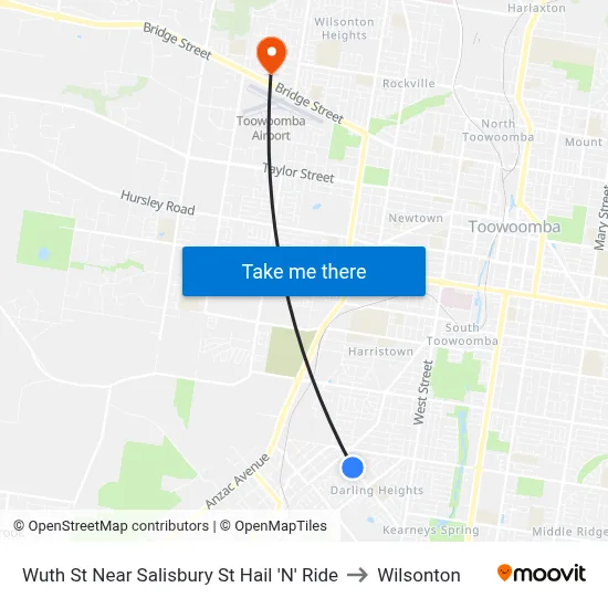 Wuth St Near Salisbury St Hail 'N' Ride to Wilsonton map