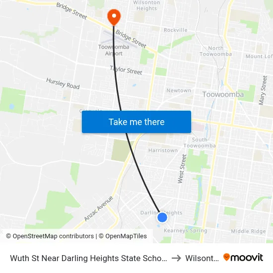 Wuth St Near Darling Heights State School Hnr to Wilsonton map