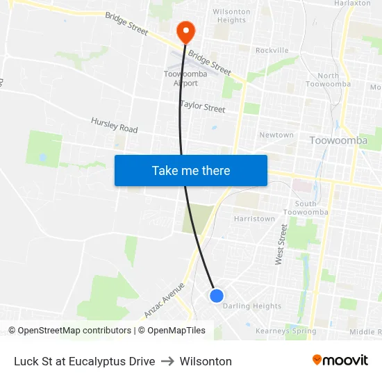 Luck St at Eucalyptus Drive to Wilsonton map