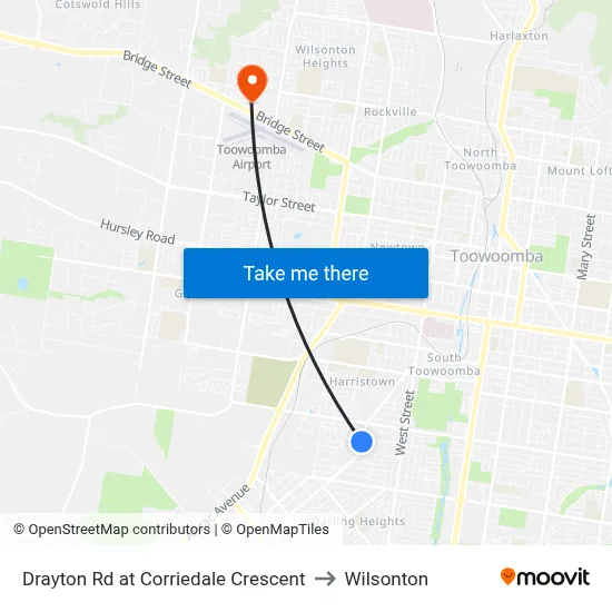 Drayton Rd at Corriedale Crescent to Wilsonton map