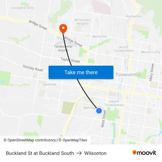 Buckland St at Buckland South to Wilsonton map