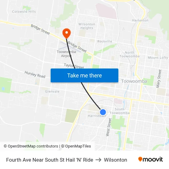 Fourth Ave Near South St Hail 'N' Ride to Wilsonton map
