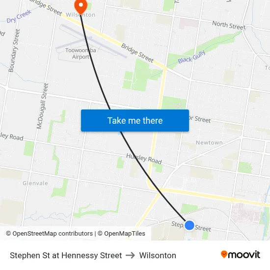 Stephen St at Hennessy Street to Wilsonton map