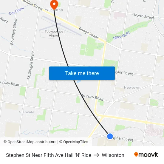 Stephen St Near Fifth Ave Hail 'N' Ride to Wilsonton map