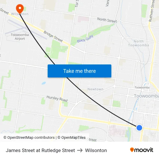 James Street at Rutledge Street to Wilsonton map