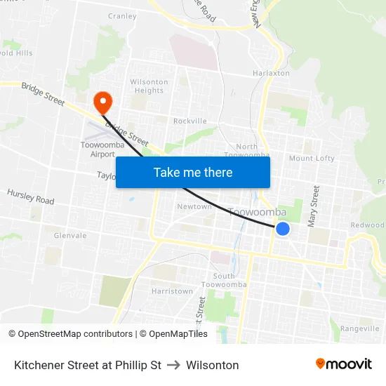 Kitchener Street at Phillip St to Wilsonton map