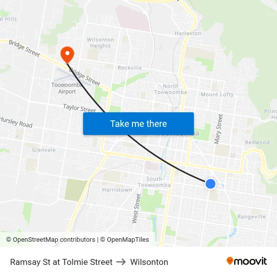 Ramsay St at Tolmie Street to Wilsonton map