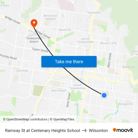 Ramsay St at Centenary Heights School to Wilsonton map