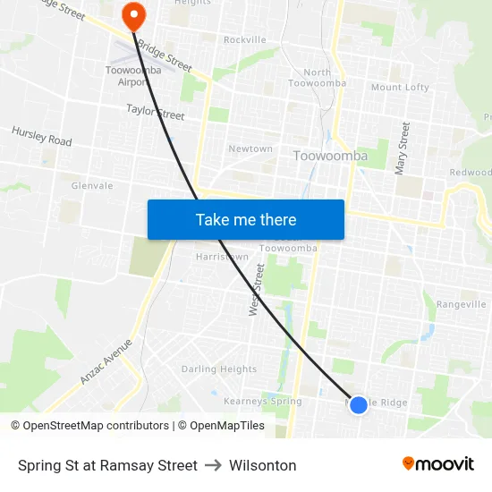Spring St at Ramsay Street to Wilsonton map