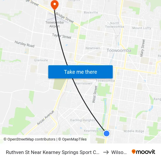 Ruthven St Near Kearney Springs Sport Complex Hnr to Wilsonton map