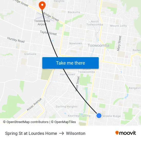 Spring St at Lourdes Home to Wilsonton map