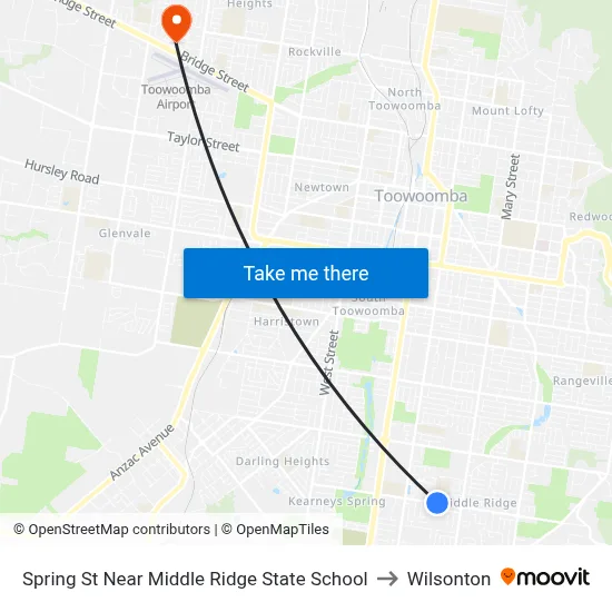 Spring St Near Middle Ridge State School to Wilsonton map