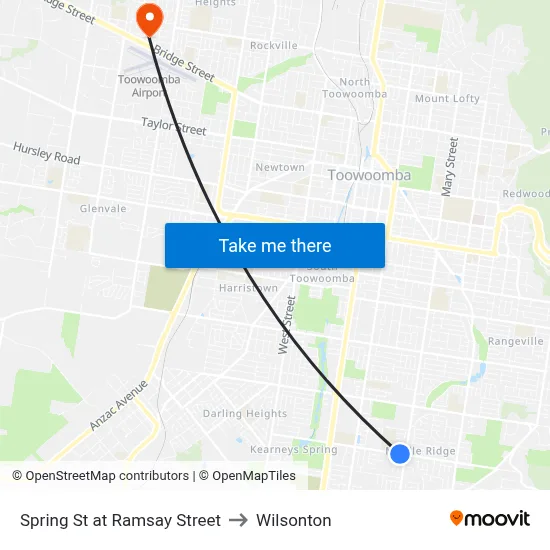 Spring St at Ramsay Street to Wilsonton map
